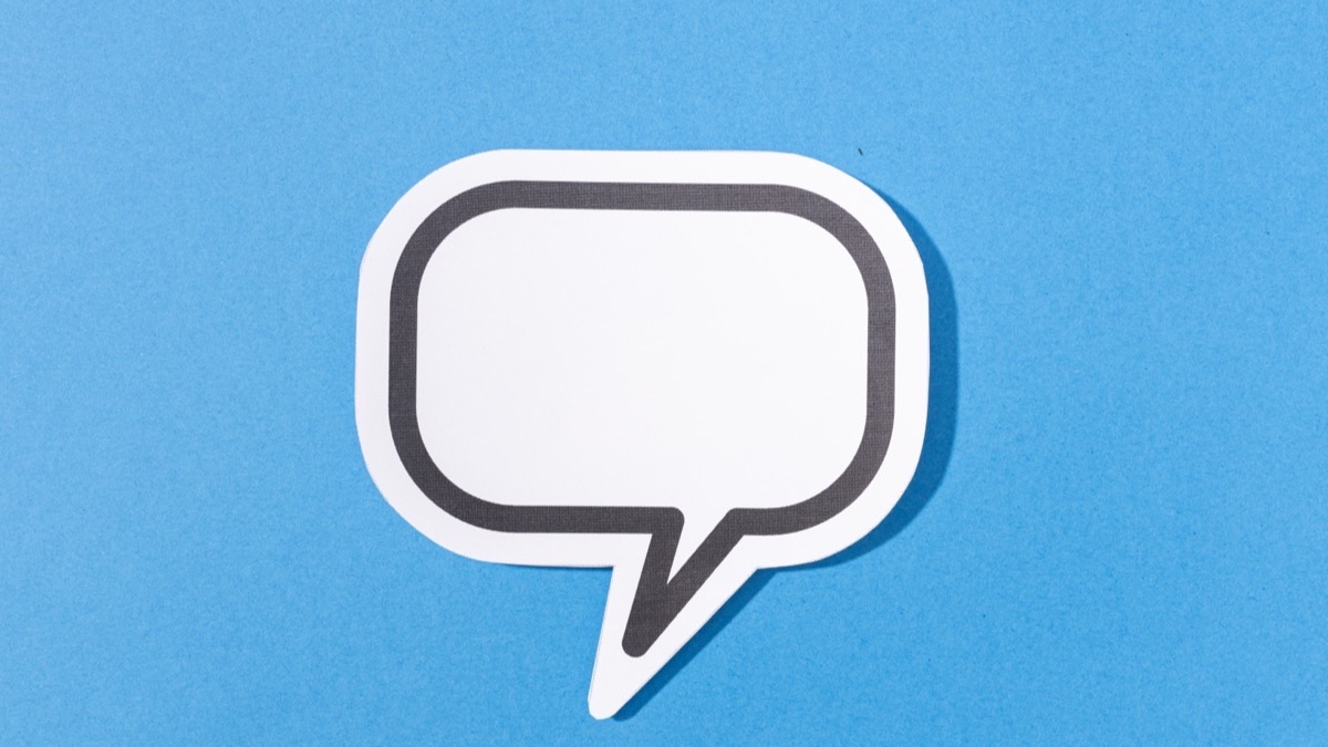 Blue speech bubble on blue